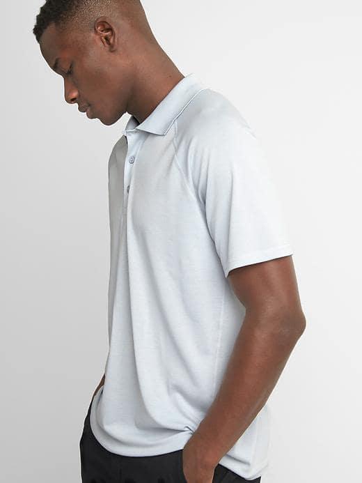 Gap Men Breathe Pique Polo - Gray Matter