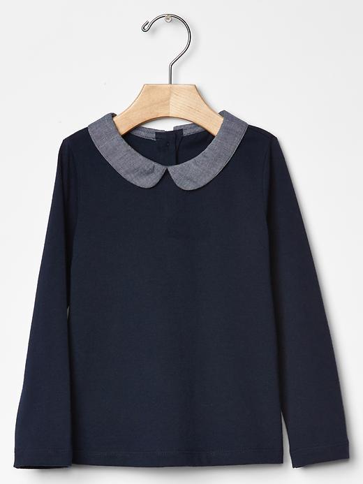 Gap Contrast Collar Stripe Tee - Blue Galaxy
