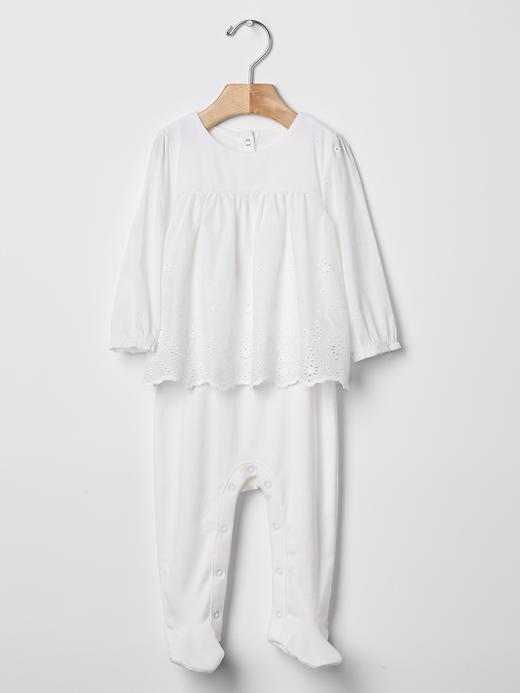 Gap Eyelet Footed Layer One Piece - White Eyelet