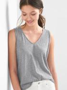 Gap Women Slouchy Wrap Back Tank - New Heather Grey