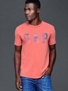 Gap Men Worn Logo Crew T Shirt - Weathered Red
