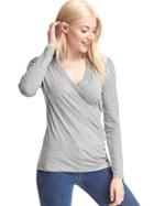 Gap Women Crossover Nursing Top - New Heather Grey