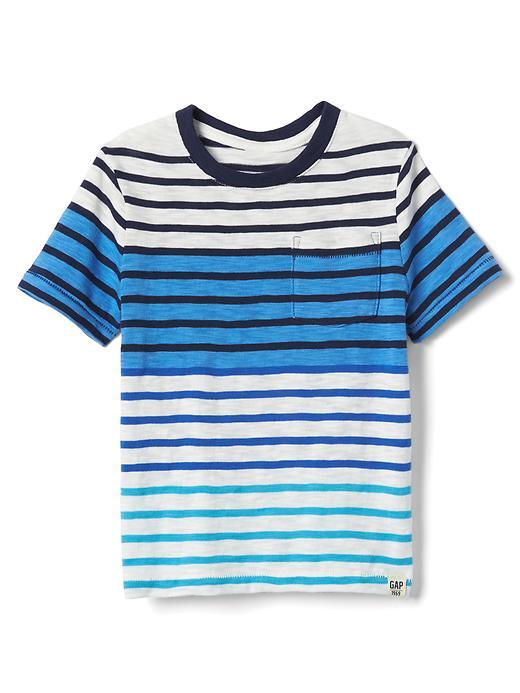 Gap Stripe Block Pocket Tee - New Off White