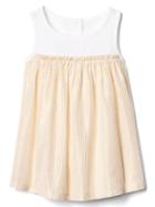 Gap Shimmer Stripe Tank Dress - White