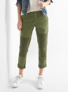 Gap Destructed Patch Girlfriend Chinos - Army Jacket Green