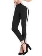 Gap Women Bi Stretch Skinny Ankle Tuxedo Stripe Pants - True Black