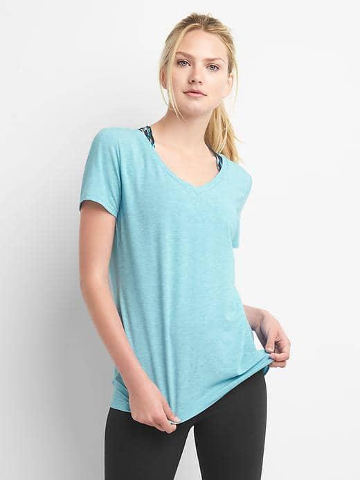 Gap Women Breathe V Neck Tee - Polar Blue