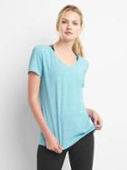 Gap Women Breathe V Neck Tee - Polar Blue