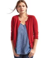 Gap Women Merino Wool Crewneck Cardigan - Red