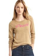 Gap Women Intarsia Word Sweater - New Camel