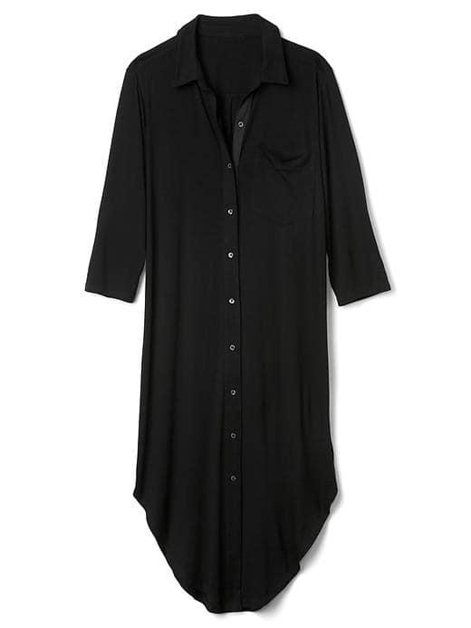Gap Women Soft Midi Shirtdress - Black