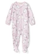 Gap Organic Milk And Cookies Footed One Piece - Cherry Blossom