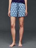 Gap Women Modal Mix And Match Shorts - Bay Dot Oasis Blue