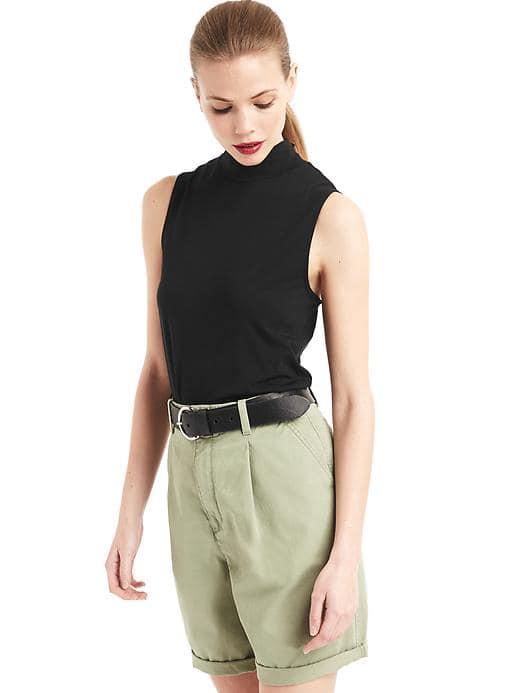 Gap Women The Archive Re Issue Mockneck Tank - True Black