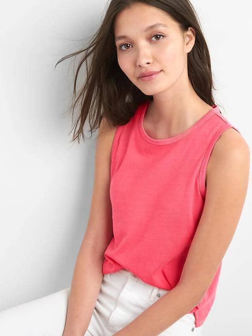 Gap Women Vintage Crewneck Tank - Rosehip