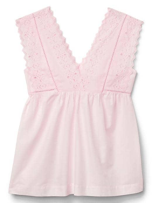 Gap Women Lace V Neck Tank - Pink Cameo