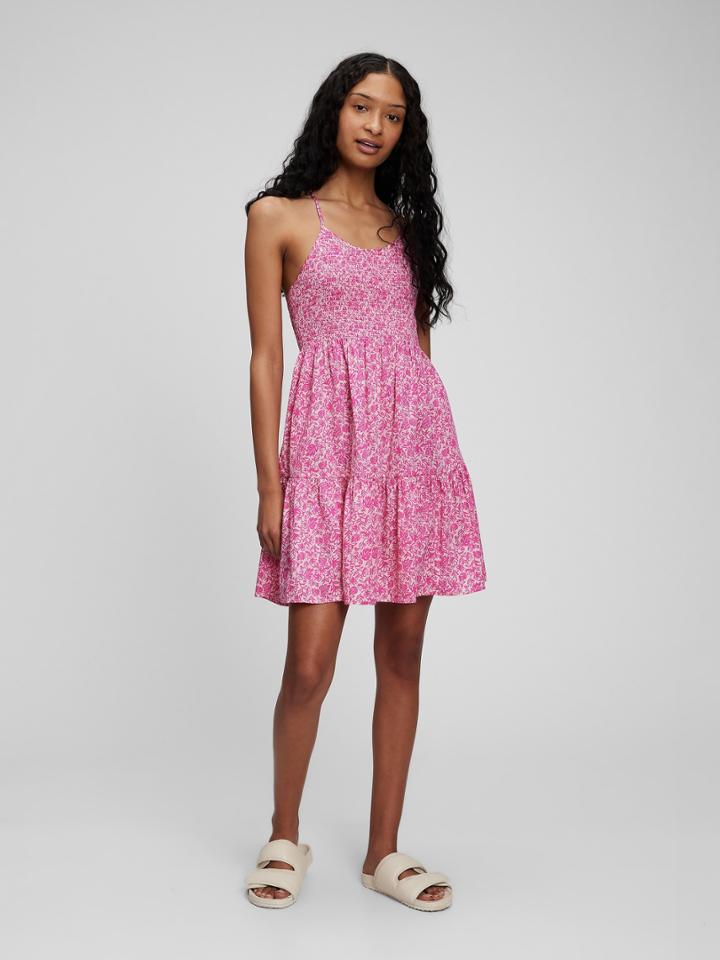 Smocked Tiered Mini Dress