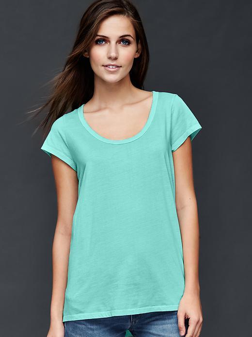 Gap Vintage Wash Scoop Neck Tee - Aqua Tide