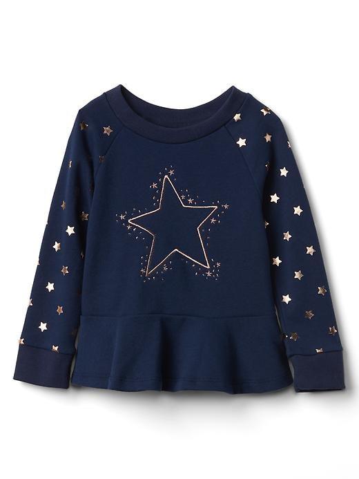 Gap Graphic Peplum Pullover - Silver Star