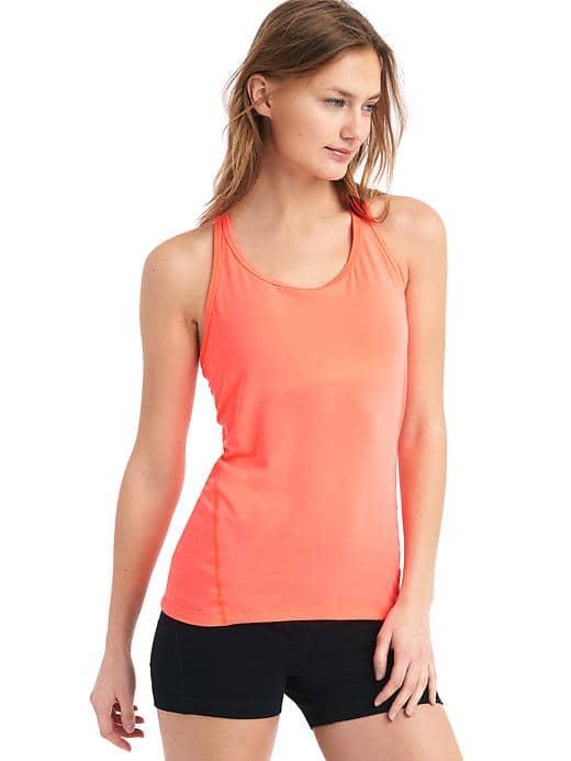 Gap Women Gapfit Breathe Strappy Shelf Tank - Neon Coral