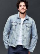 Gap Men 1969 Icon Denim Jacket Light Indigo Wash - Light Indigo