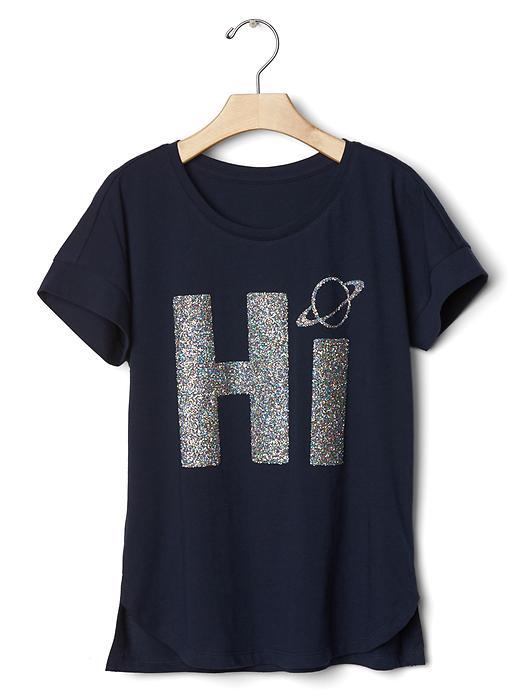 Gap Glitter Genius Graphic Tee - Blue Galaxy