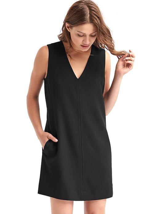 Gap Women V Neck Shift Dress - True Black