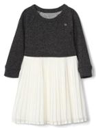 Gap Soft Double Layer Pleat Dress - Black