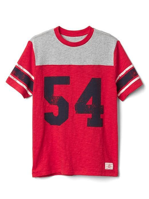 Gap Women Graphic Slub Football Tee - Pure Red