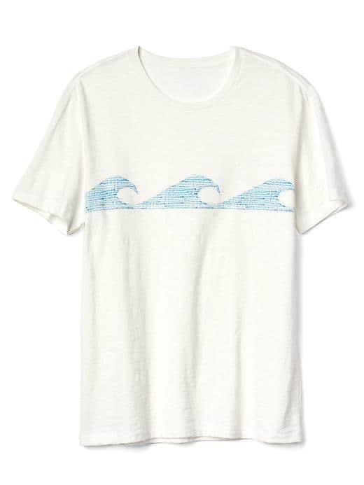 Gap Women Wave Graphic Tee - New Off White
