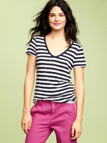 Gap Soft Striped V Neck T