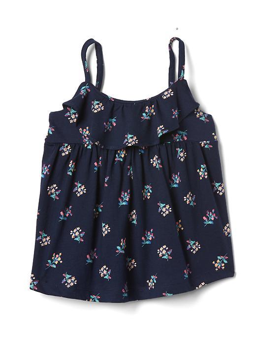 Gap Ruffle Spaghetti Top - Navy Floral