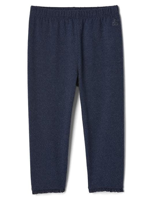Gap Women Lace Trim Leggings - Blue Heather