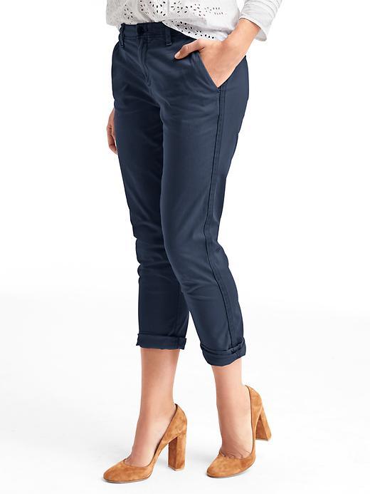 Gap Women Twill Stripe Girlfriend Chino - True Indigo