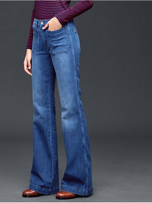 Gap Women 1969 Authentic Flare Jeans - Medium Indigo