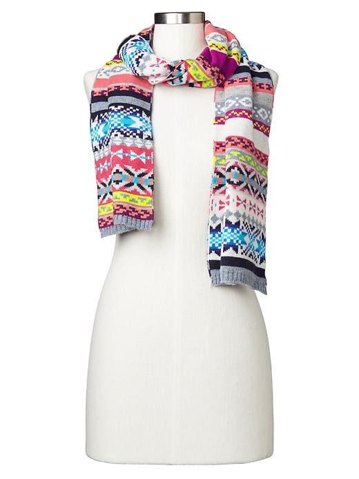 Gap Women Merino Wool Blend Fairisle Scarf - Multi Fairisle