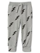 Gap Print Knit Pants - Grey Heather