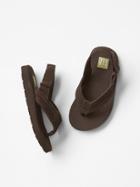 Gap Suede Ankle Strap Flip Flops - Brown