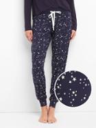 Gap Women Lightweight Modal Sleep Joggers - Star Splatter Indigo