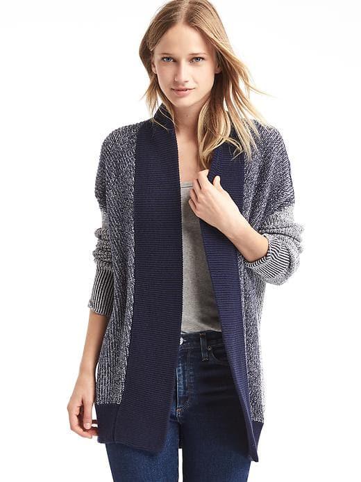Gap Women Open Front Shaker Cardigan - Dark Night