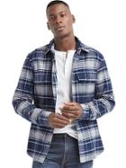 Gap Men Jaspe Plaid Standard Fit Shirt - Tapestry Navy