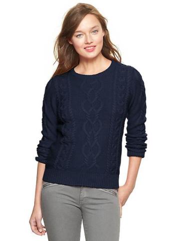 Gap Cable Knit Pullover - Navy