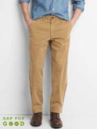 Gap Men Vintage Wash Relaxed Fit Khakis Stretch - Palomino Brown