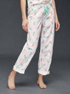 Gap Women Poplin Print Pants - Pineapple Peony