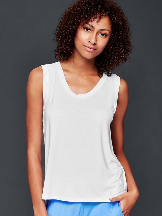 Gap Women Pure Body Modal Muscle Tank - White