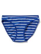 Gap Women Stretch Cotton Low Rise Bikini - Breton Stripe Blue
