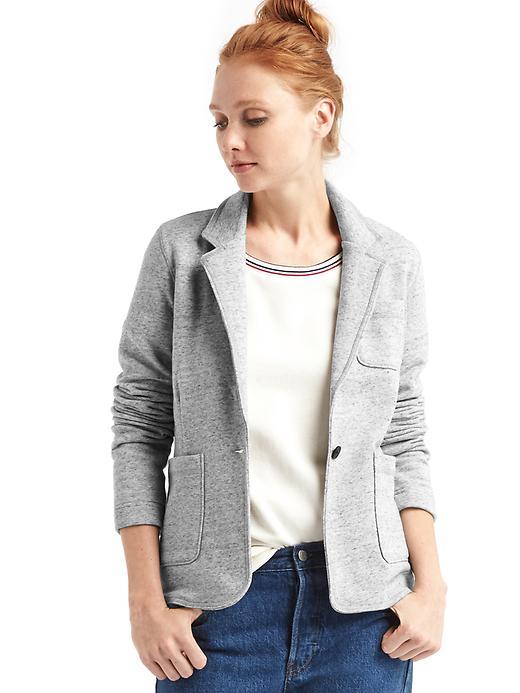 Gap Women French Terry Blazer - Heather Grey