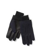Gap Wool Leather Tech Gloves - Navy Heather