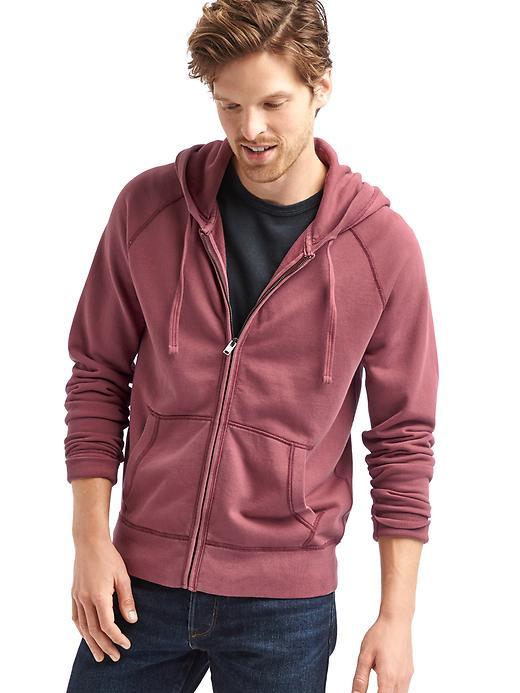 Gap Men Sun Wash Zip Hoodie - Pinot Noir
