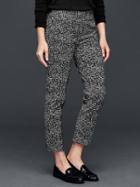 Gap Women Printed Slim Cropped Pants - White & Black